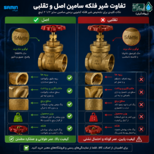 تفاوت شیر فلکه سامین اصل و تقلبی